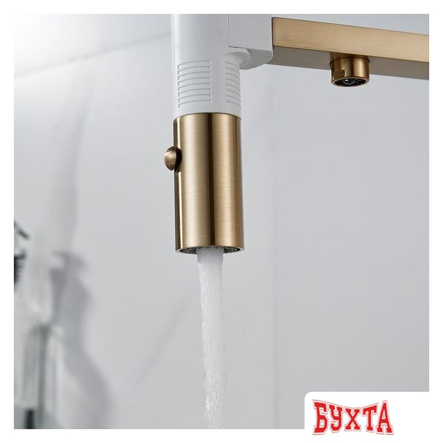 Смеситель Rose R958G (золотой сатин) 4