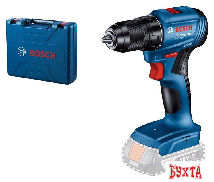 Дрель-шуруповерт Bosch GSR 185-LI Professional 06019K3003 (без АКБ, кейс)
