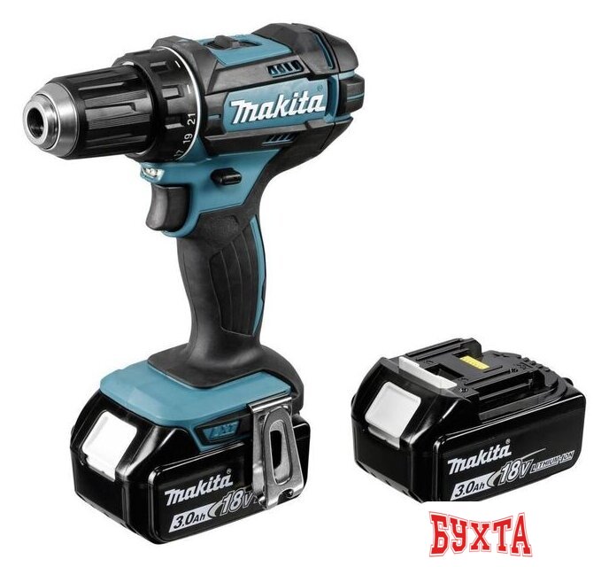Дрель-шуруповерт Makita DDF482RFJ (с 2-мя АКБ, кейс)