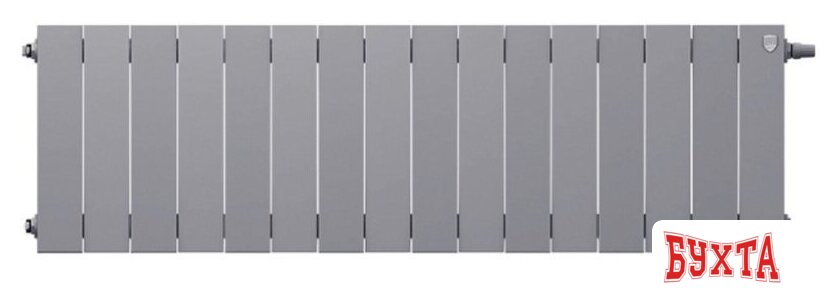 Биметаллический радиатор Royal Thermo PianoForte 300 Silver Satin (16 секций) нижнее подключение