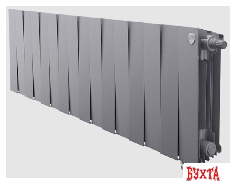 Биметаллический радиатор Royal Thermo PianoForte 300 Silver Satin (16 секций) нижнее подключение 2