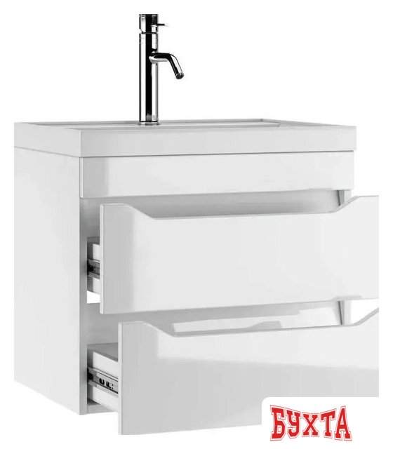 Мебель для ванных комнат Айсберг Тумба под умывальник Bazis 60 Ева В2 DA5914T (с двумя ящиками) 3