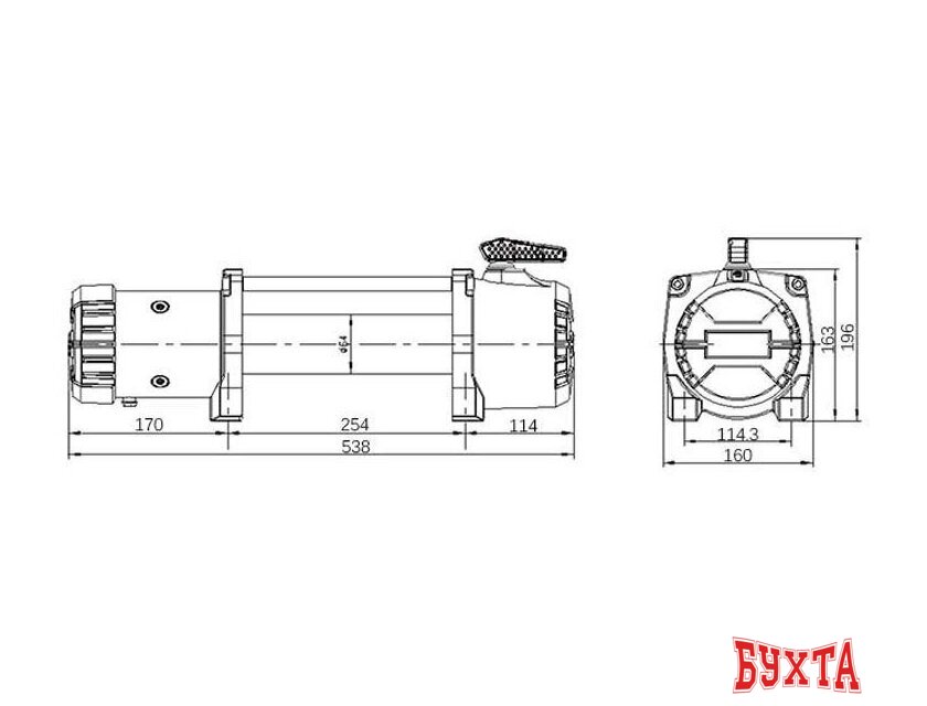 Лебедка автомобильная T-max Musclelift EW-12500 2