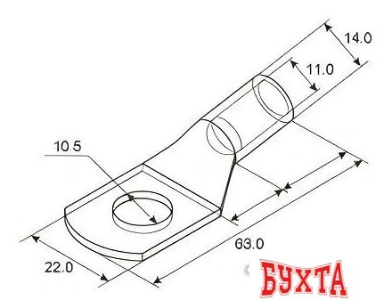 Наконечник для кабеля Rexant ТМЛ 50–10–11 07-5323 2