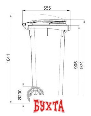 Контейнер для мусора ESE 120 л (красный) 3