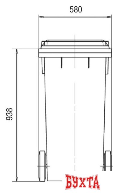 Контейнер для мусора ESE 240 л (красный) 2