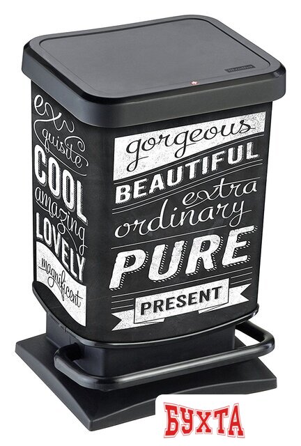 Мусорное ведро Rotho Paso Treteimer 1754011003 (20 л, черный/рисунок)