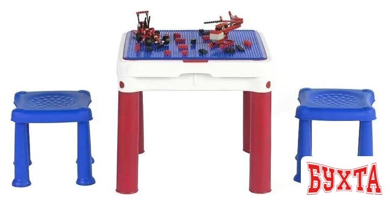 Игровой стол Keter Construction Play Table 227497 (красный/синий)