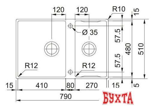 Кухонная мойка Franke Box Center BWX 220-41-27 127.0579.559 4
