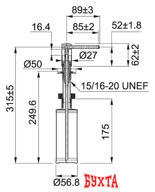 Дозатор для моющего средства Franke Comfort 119.0578.746 (сахара) 2