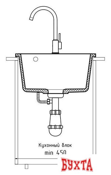 Кухонная мойка GranFest Urban GF-UR-644 (песочный) 3
