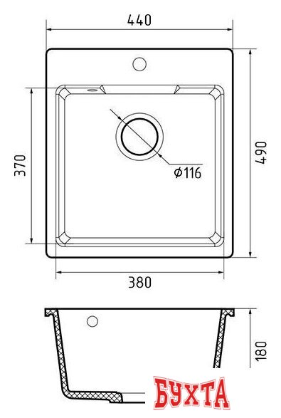 Кухонная мойка GranFest Urban GF-UR-644 (песочный) 5