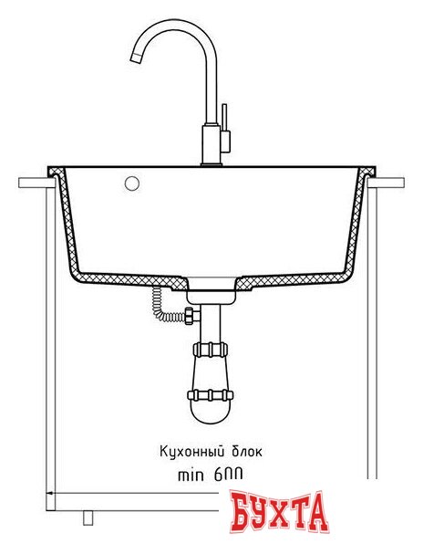 Кухонная мойка GranFest Urban GF-UR-658 (черный) 3