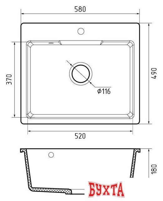 Кухонная мойка GranFest Urban GF-UR-658 (песочный) 3