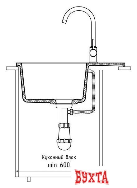 Кухонная мойка GranFest Urban GF-UR-658L (черный) 3