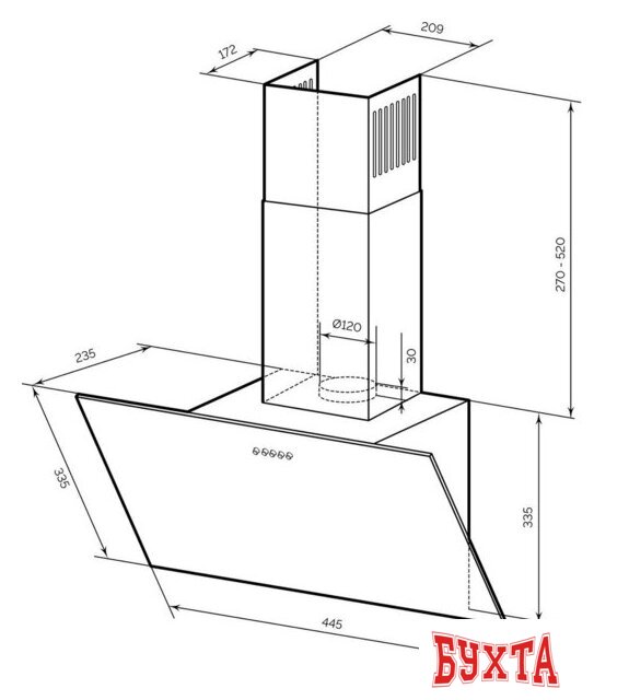 Кухонная вытяжка LEX Moza 450 (белый) 4