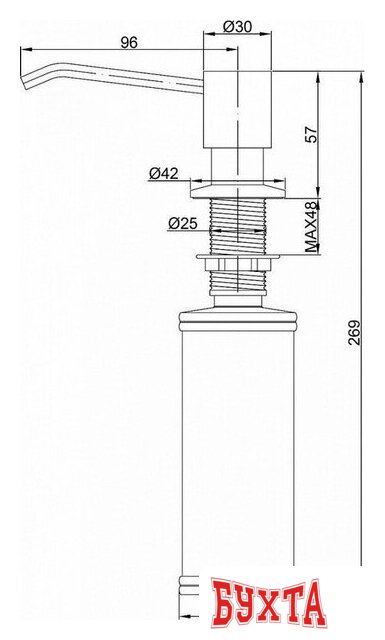Дозатор для моющего средства Paulmark Rein D002-BG (золото/брашированное золото) 3