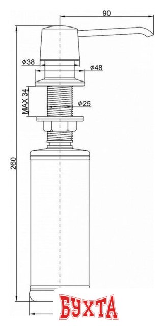 Дозатор для моющего средства Paulmark Sauber D001-418(BLM) (черный/черный металлик) 3