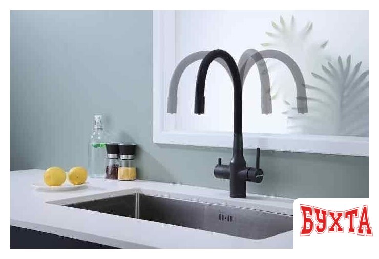 Смеситель Paulmark Salix Sa213419-BLM (черный металлик) 4