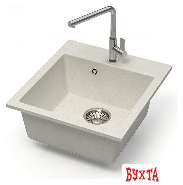 Кухонная мойка MARRBAXX Карельский камень модель 38/Q7 F038Q007 (белый/хлопок) 2