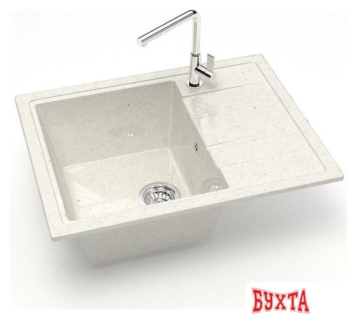 Кухонная мойка MARRBAXX Карельский камень модель 150/Q7 F150Q007 (белый/хлопок) 2