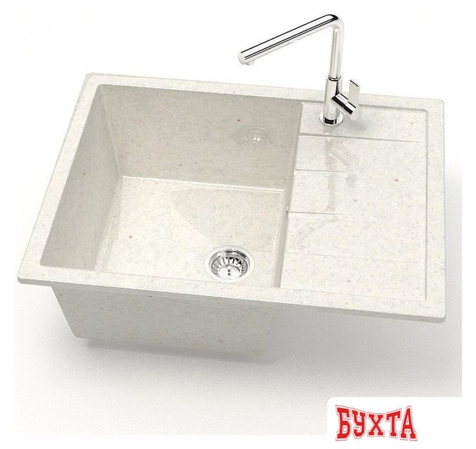 Кухонная мойка MARRBAXX Карельский камень модель 151/Q7 F151Q007 (хлопок/белый) 2