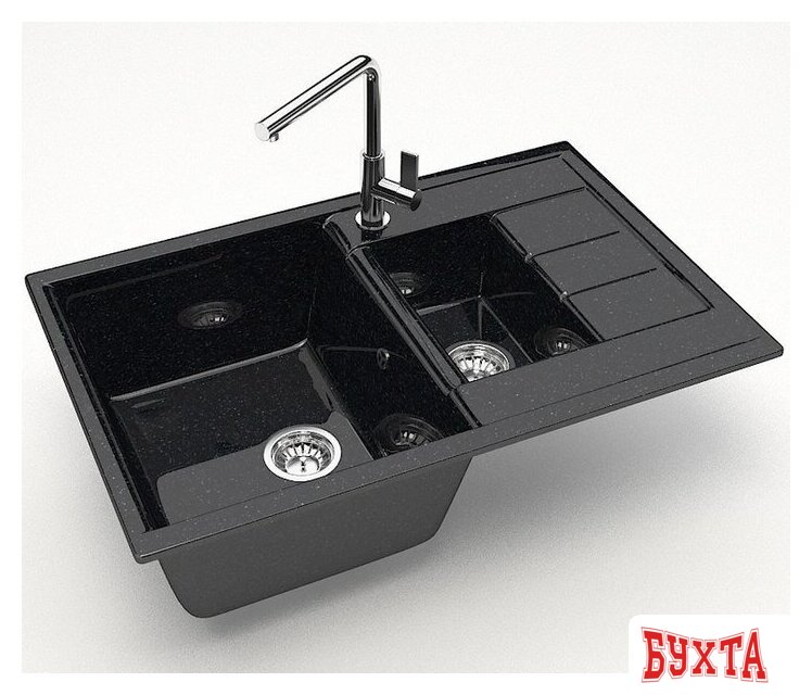 Кухонная мойка MARRBAXX Карельский камень модель 210/Q4 F210Q004 (черный) 2