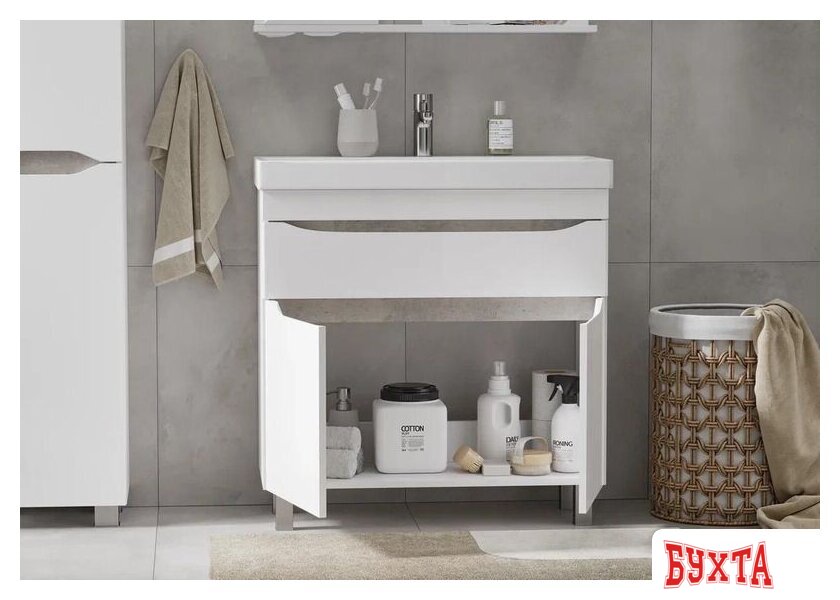 Мебель для ванных комнат Volna Тумба Lake 60.2D.1Y с умывальником 4