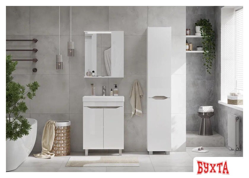 Мебель для ванных комнат Volna Шкаф с зеркалом Lake 60 R 4