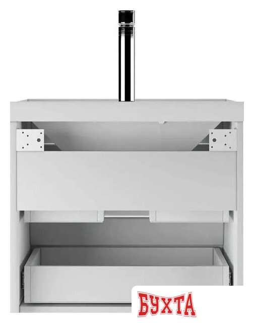 Мебель для ванных комнат Айсберг Тумба под умывальник Bazis 60 Ева В2 DA5914T (с двумя ящиками) 4