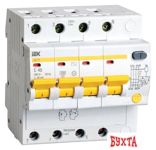 Дифференциальный автомат IEK MAD10-4-040-C-030