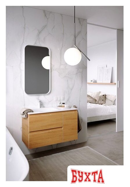 Мебель для ванных комнат Aqwella Зеркало RM 50x90 RM0205W (белый) 2