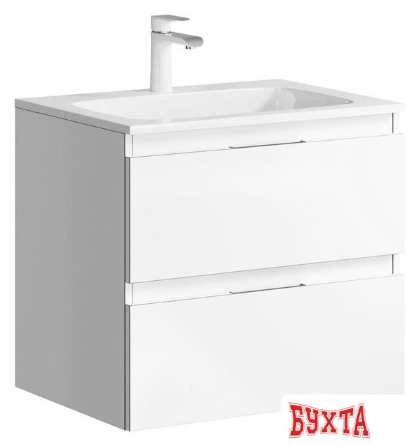 Мебель для ванных комнат Aqwella Тумба Accent 60 ACC0106W с умывальником Malaga 600 Mal.06.04.D