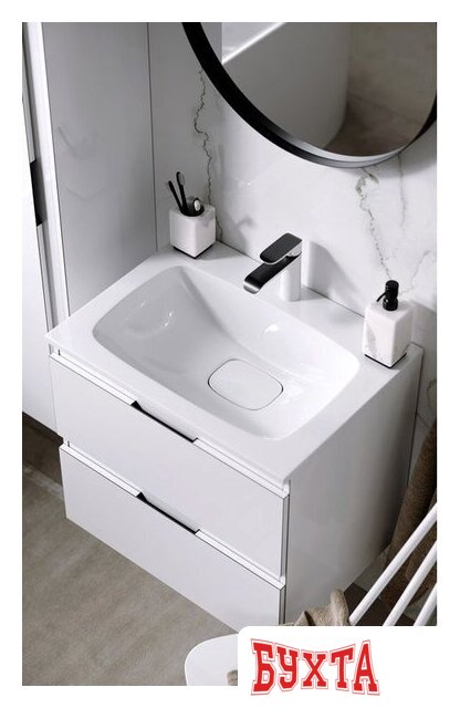 Мебель для ванных комнат Aqwella Тумба Accent 60 ACC0106W с умывальником Malaga 600 Mal.06.04.D 4