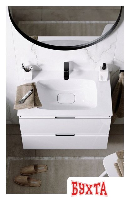 Мебель для ванных комнат Aqwella Тумба с умывальником Malaga 75 ACC0175W+Mal.75.04.D 2