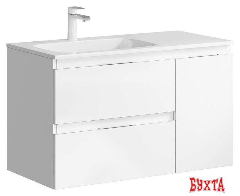 Мебель для ванных комнат Aqwella Тумба с умывальником Malaga 90 L ACC0109LW+Mal.09.04.D-L 1