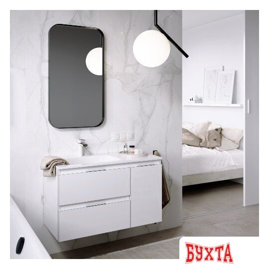 Мебель для ванных комнат Aqwella Тумба с умывальником Malaga 90 L ACC0109LW+Mal.09.04.D-L 2