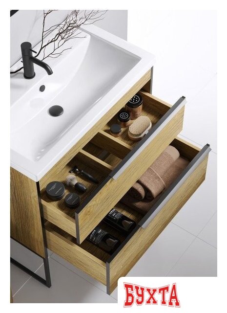 Мебель для ванных комнат Aqwella Тумба с умывальником Fargo 1010 FRG0110DB+4640021065204+FRGN440 5