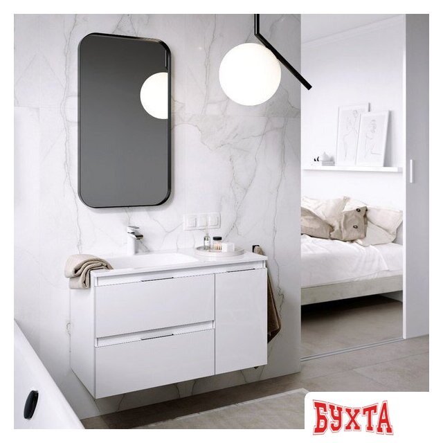 Мебель для ванных комнат Aqwella Зеркало RM 50x90 RM0205BLK (черный) 3