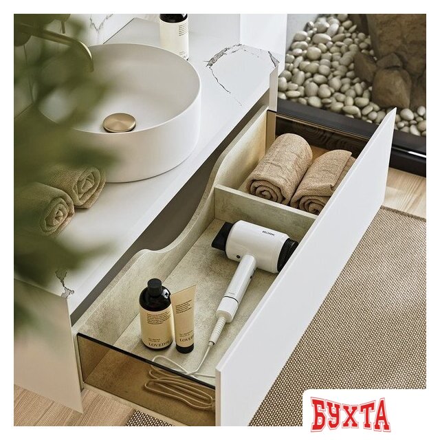 Мебель для ванных комнат Aqwella Тумба под умывальник Geometria GE01081WM+STG814X476MW 5