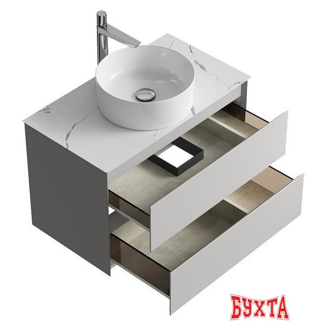 Мебель для ванных комнат Aqwella Тумба под умывальник Geometria GE01082ST+STG814X476MW 2