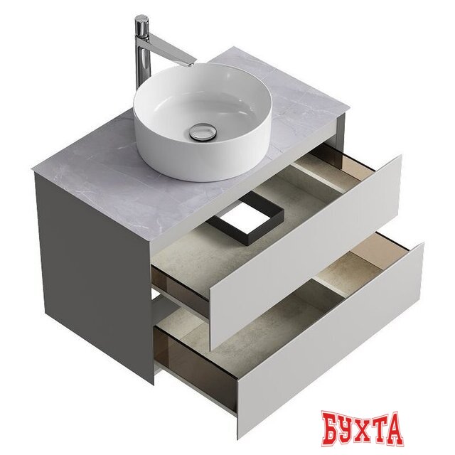 Мебель для ванных комнат Aqwella Тумба под умывальник Geometria GE01082ST+STG814X476GS 2