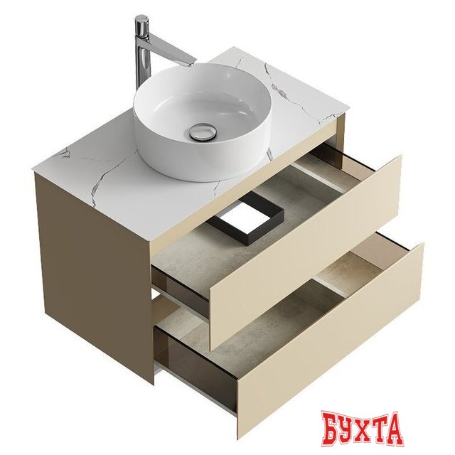 Мебель для ванных комнат Aqwella Тумба под умывальник Geometria GE01082MD+STG814X476MW 2