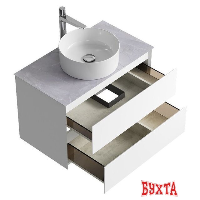 Мебель для ванных комнат Aqwella Тумба под умывальник Geometria GE01082WM+STG814X476GS 3