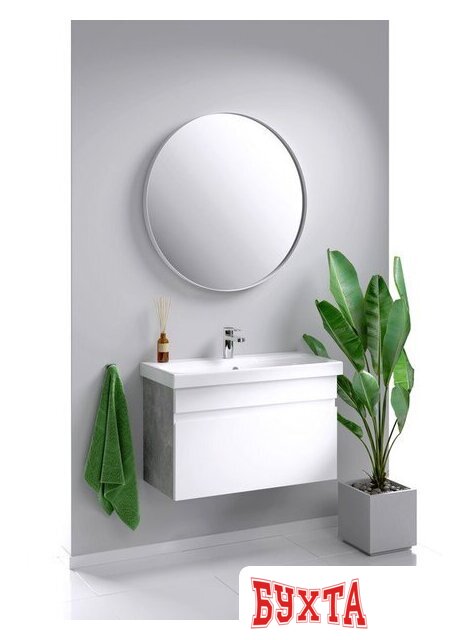 Мебель для ванных комнат Aqwella Тумба Smart 80 SRT0108BS с умывальником Moduo Slim UM-MOD80SL/1 2