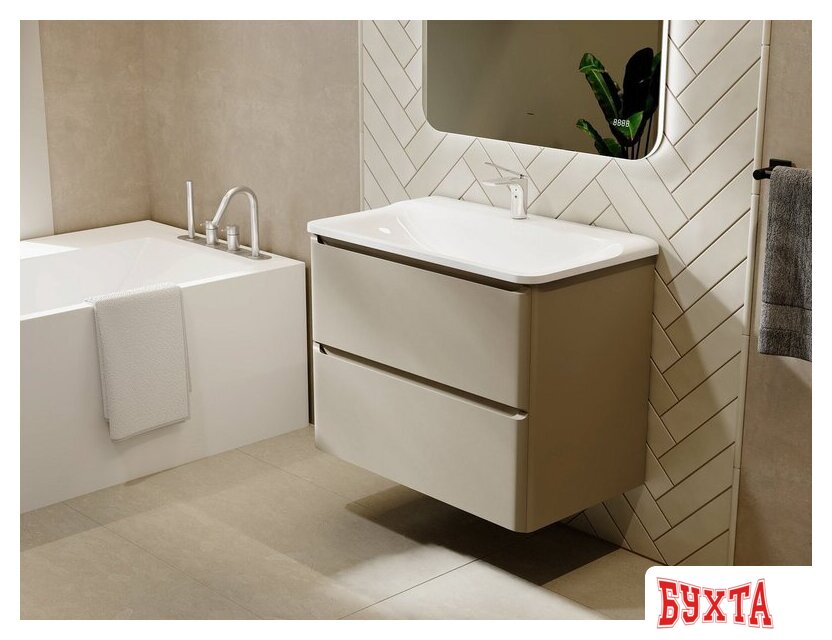 Мебель для ванных комнат Raval Тумба под умывальник Welto 80 Wel.01.80.2/P/BRS/RL 2