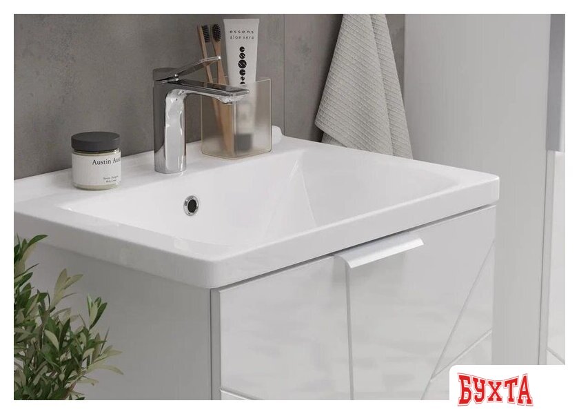 Мебель для ванных комнат Volna Тумба под умывальник Twing 60.2Y Миранда Артвин (белый) 3