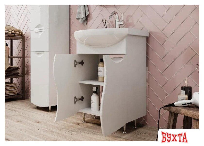 Мебель для ванных комнат Volna Тумба под умывальник Adel 70.2D Балтика 5