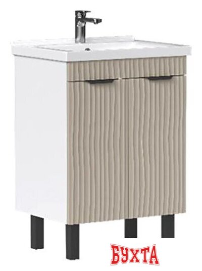 Мебель для ванных комнат Volna Тумба под умывальник Lotty 60.2D Миранда (латте, напольная)
