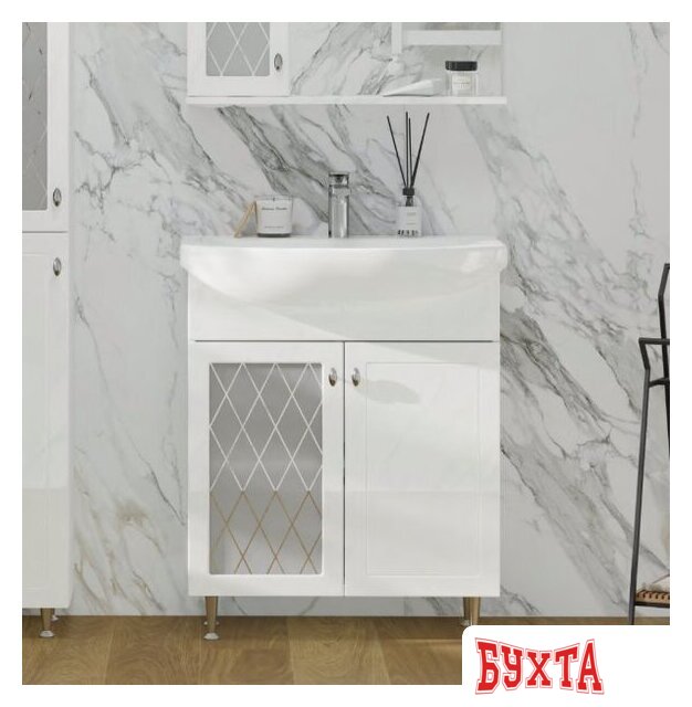 Мебель для ванных комнат Volna Тумба с умывальником Milena 70.2D Балтика + Балтика 70